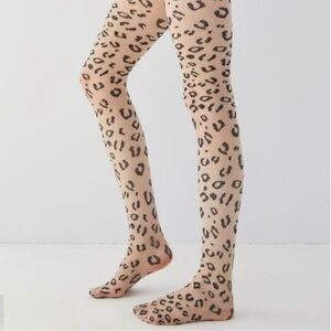 Urban Outfitters Leopard Print Sheer Tights S/M